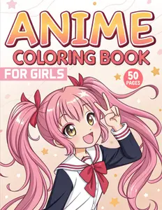 Anime Coloring Book For Girls: 50 Pages of Japanese Anime Characters, Kawaii Girls in Fashion Styles, And Manga Art To Color For Teenagers and Adults, Aatia El Fadily, Paperback