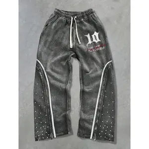 ( Five-star review)Manfinity Streetrush Men's Simple Letter Graphic Casual Sweatpants, For Rave