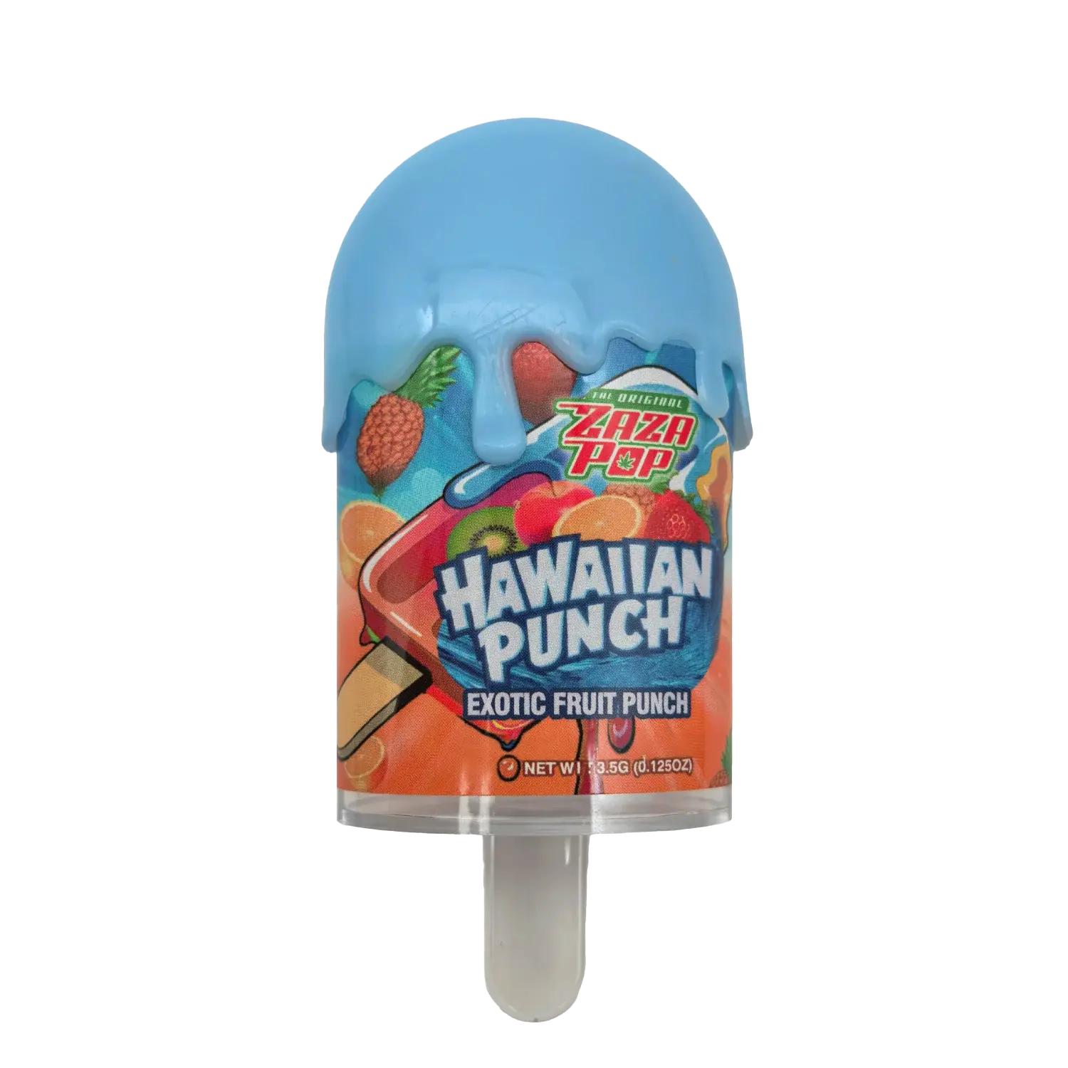 12 Pack – Popsicle Style Plastic Storage Containers with Decorative Wrap Labels - Zaza Pop Hawaiian Punch