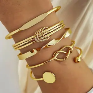 Gold colour Bracelets for Women Waterproof, Gold colourJewelry Sets for Women Trendy Thin Dainty Stackable Link Paperclip Chain Bracelet Pack Fashion Accessories Gifts for Womens