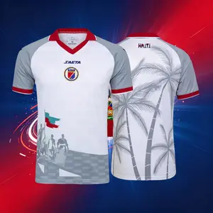 2026 Haiti National Home And Away Blue White And Red Short Sleeve Soccer Jersey Fans Version Breathable