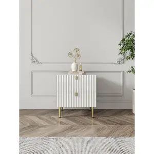 Contemporary Nightstand with Two Drawers and Minimalist Design