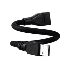 USB A Male to Female Extension Cable Silicone Flexible Hose 30cm for Phone Laptop Charging Data Transfer