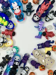 Build-a-Grim & His Froggy Friend Collectible Gothic Cute Figure Set - Little Dark & Friends Collection