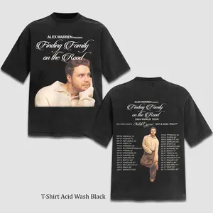 Retro 90s Finding Family Tour 2026 Alex Warren Two Sided T-Shirt, Vintage Soul Music Graphic, Oversized Heavyweight Tee for Men Women, Old School Hip Hop Apparel, Nostalgic Concert Fan Gift