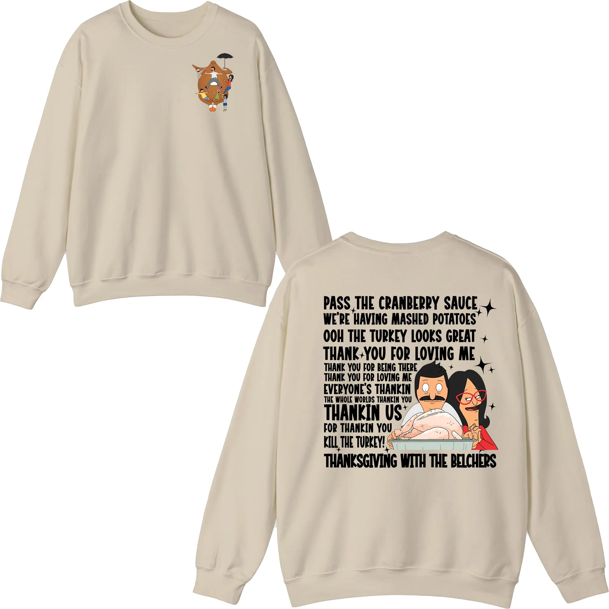 Bob’s Burgers Thanksgiving Tee – Linda Belcher Song Graphic – Funny Holiday Cartoon Unisex T-Shirt