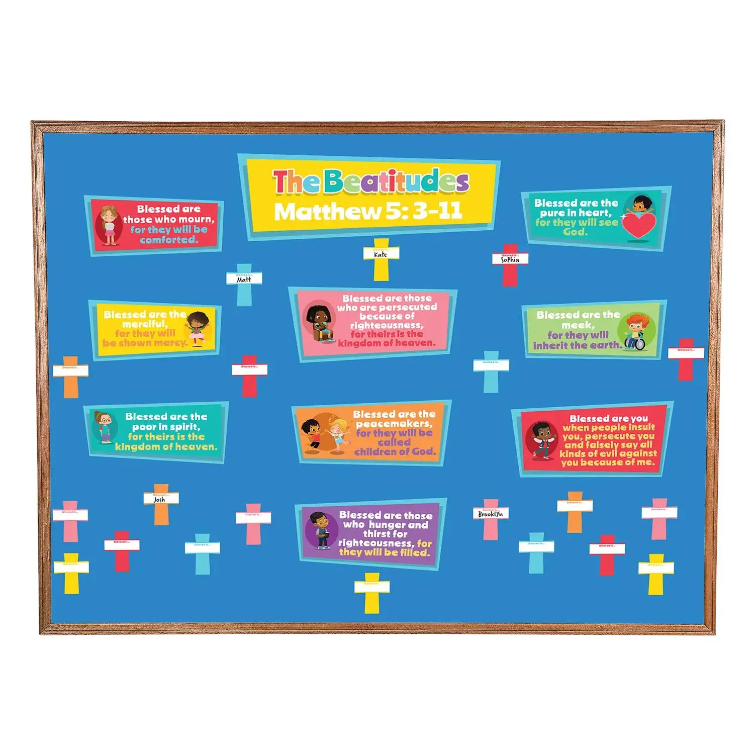 Write-On Beatitudes Bulletin Board Set - 49-Pc Learning Tool, School Classroom Supplies, Classroom Decor