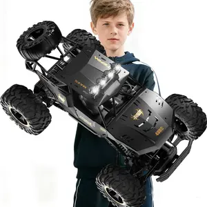 2025 RC 37cm 1:12 4WD Large Remote Control Car Rock Crawler Monster Truck with 2 Rechargeable Batteries Kids Toys Gifts