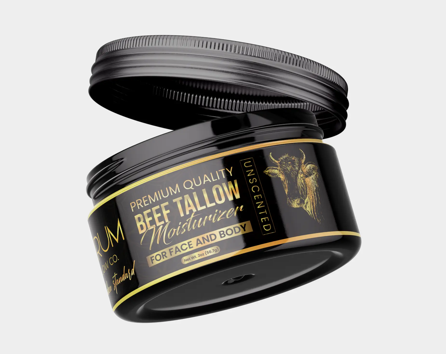 Grass-Fed Beef Tallow Skin Moisturizer - 4 Natural Ingredients for Deep Moisturizing and Repairing Skin - Skincare Moisture Organic Nourishing Oil Hydrating