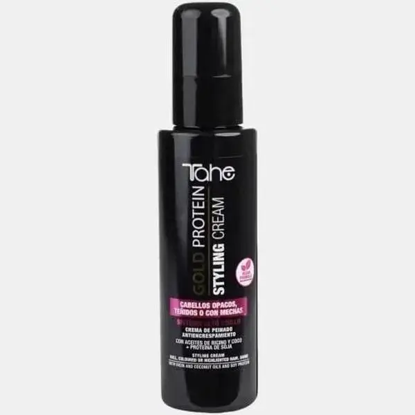 Tahe Gold Protein Styling Cream for Colored Hair 100ml - Hydrating, Detangling, and Anti-Frizz Formula