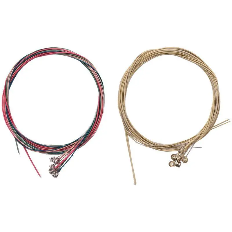2 Sets of Steel Acoustic Guitar Strings, 6 Strings per Set