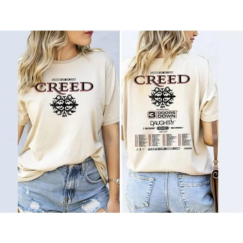 Creed Band Tour Summer of ’99 Tour Shirt, Creed Concert Merch