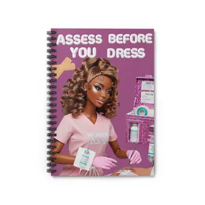 Assess Before You Dress Spiral Notebook | Nurse Barbie Medical Theme