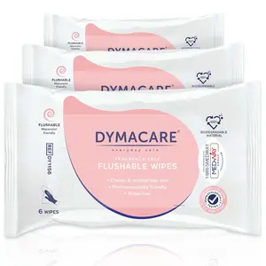 MedVance Flushable Wet Wipes | Gentle Biodegradable Fragrance-free Moist Body Cleansing Wipes | with Aloe Vera | 3 Packs