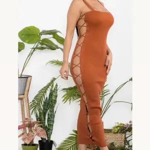 Copper Sultry side-slit dress Fit Womenswear