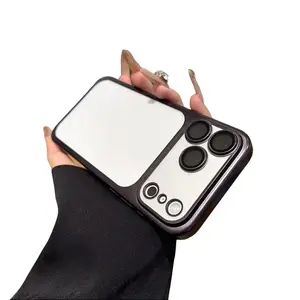Matte Frosted Translucent iPhone Case, Minimalist Electroplated Design, Military Grade Shockproof Drop Protection & Full Camera Lens Guard, Protective Phone Cover for iPhone 12 13 14 15 16 17 Pro Max Plus Air