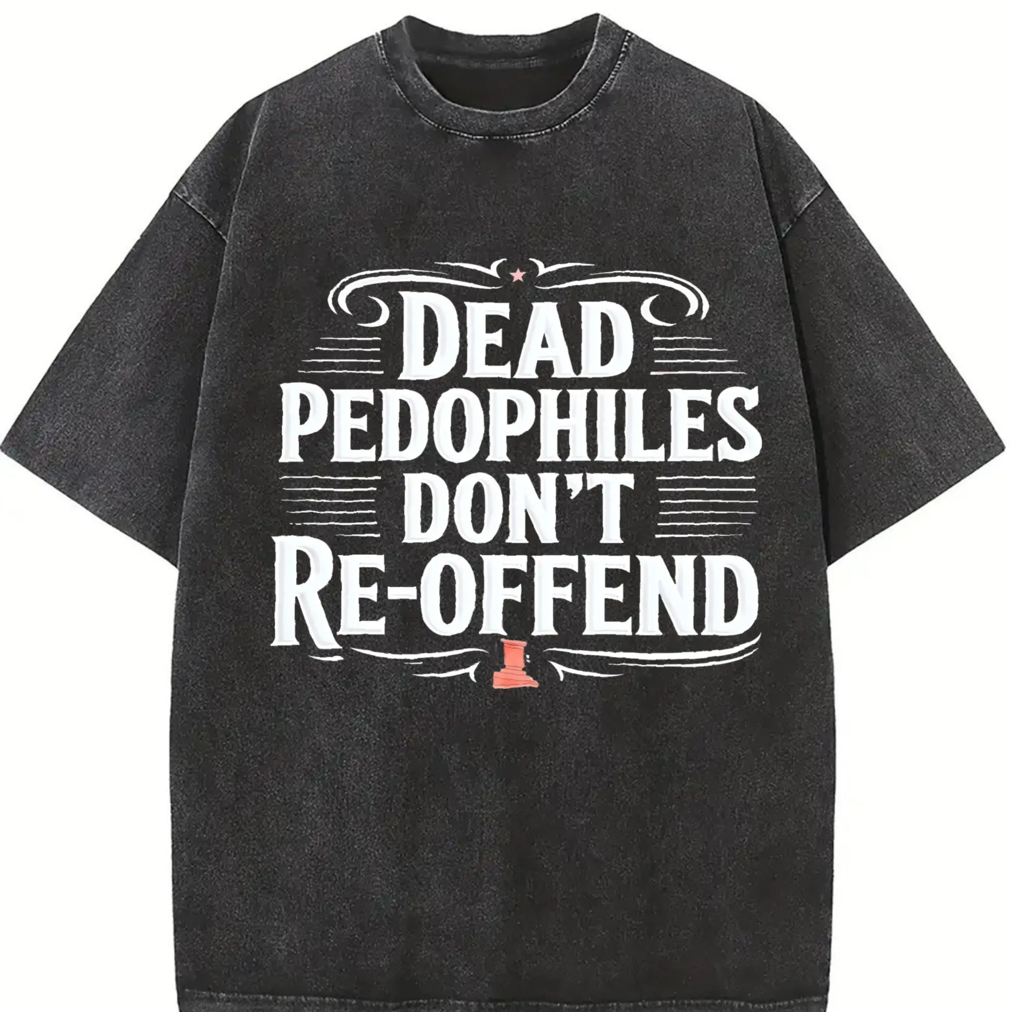Men Dead Pedophiles Don't Re-Offend Vintage Text Graphic Tank Top, Funny Legal Quote Cotton Sleeveless Black Vest