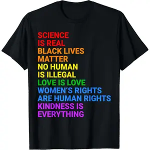 Rainbow Flag Human Rights Womens & Gay Rights LGBTQ+ Pride T-Shirt Small Pure Cotton Graphic Tees Menswear Top: Gifts for Men & Women