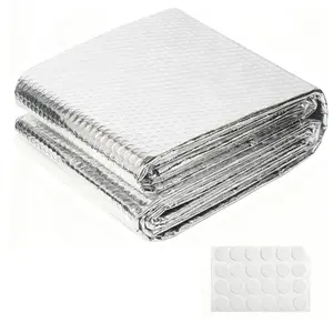 Aluminum Foil Insulation Board, Dual Reflective Window Kit, Four-Season Windows, Camper Roof, Pipes, Garage Door (23.62"x196.85", 20 Adhesive Strips)