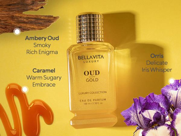 Golden Oud Affair by BellaVita Luxury | Perfume Combo Gift Set | 3×100 ml | Oud Dark, Honey Oud & Oud Gold | Long Lasting Eau De Parfum | Vegan & Cruelty Free
