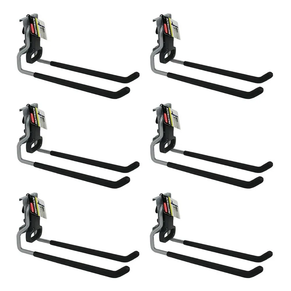 Rubbermaid Fast Track Wall Mounted Garage Storage Utility Multi Hook (6 Pack) Rubbermaid Fast Track Wall Mounted Garage Storage Utility Multi Hook (6 Pack)
