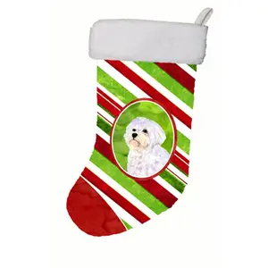 Carolines Treasures SS4550-CS 11 x 18 in. Maltese Winter Snowflakes Christmas Stocking