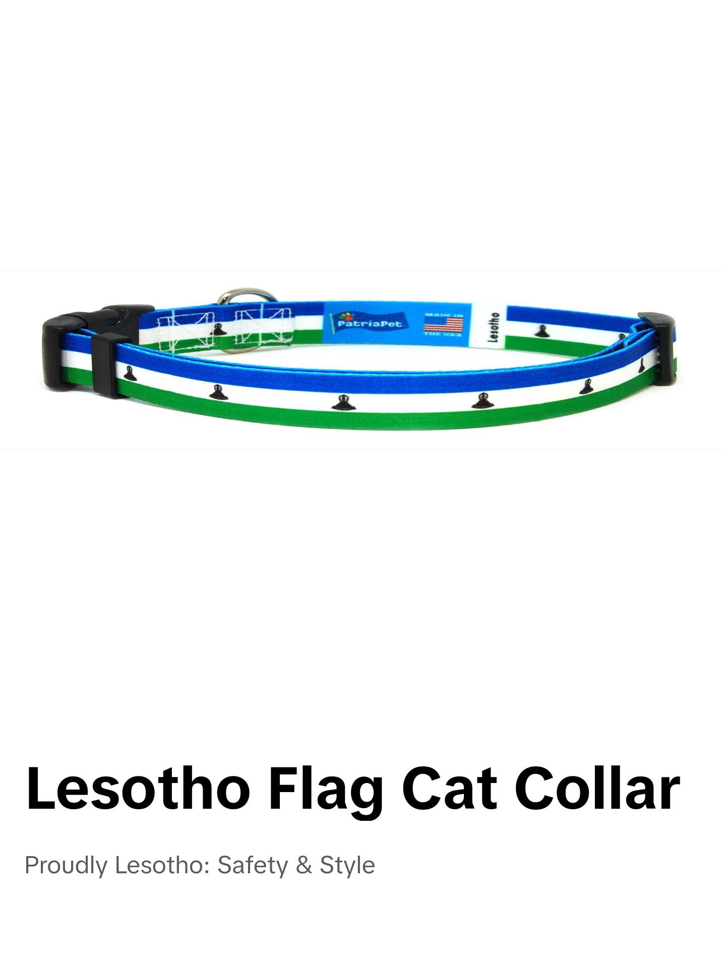 Cat Collar with Lesotho Flag | Great For National Holidays, Festivals, Parades, Sporting Events, Pride Events