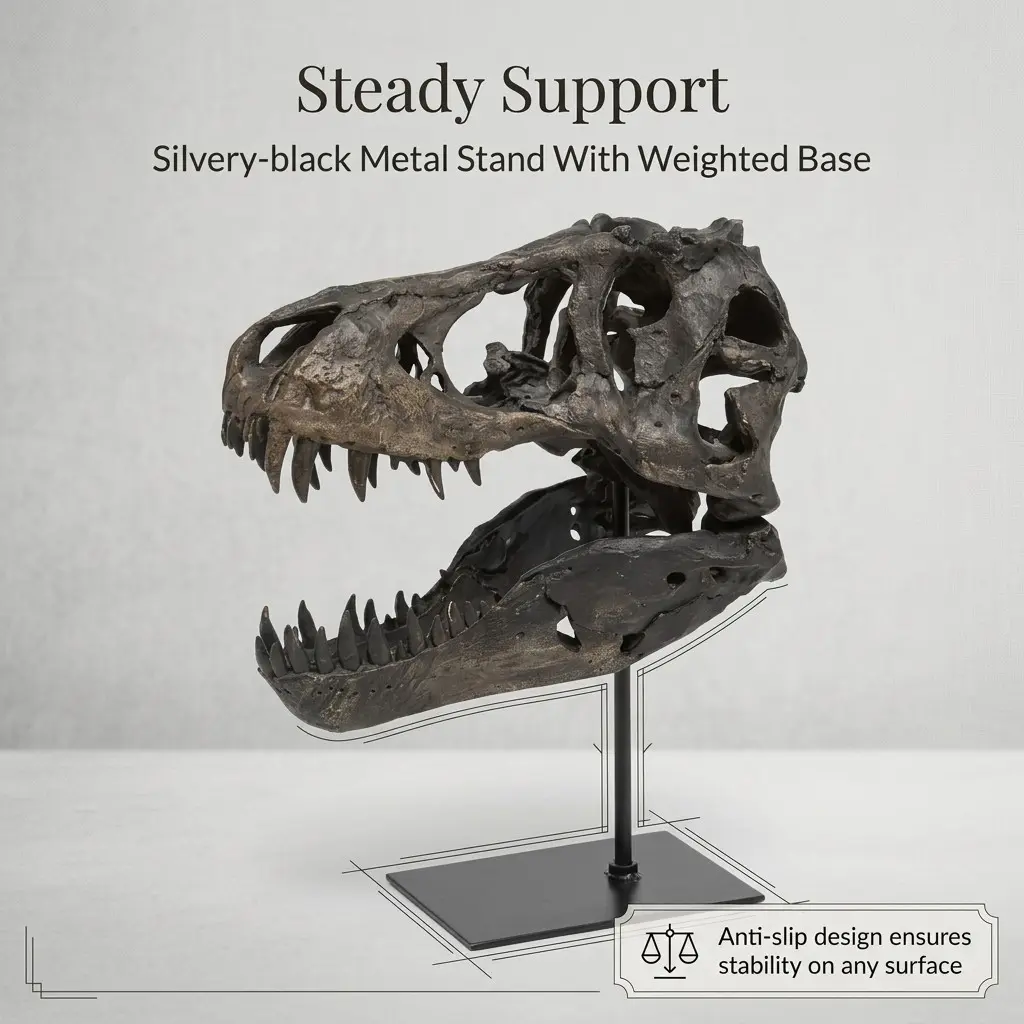 T-Rex Skull Resin Statue, Dinosaur Skeleton Head Decor, Home Decor Sculptures, Decorative Statues, Perfect for Home Office Study Room, Versatile Placement, Unique Wall Art Decoration