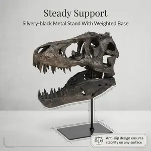 T-Rex Skull Resin Statue, Dinosaur Skeleton Head Decor, Perfect for Home Office Study Room, Unique Wall Art Decoration