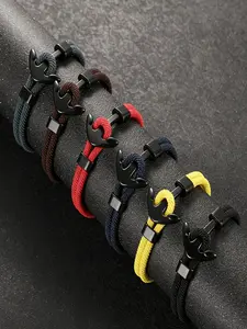 Men's Nautical Anchor Bracelet, Minimalist Ocean Style, Adjustable & Waterproof, Perfect for Daily Wear & Beach Vacations