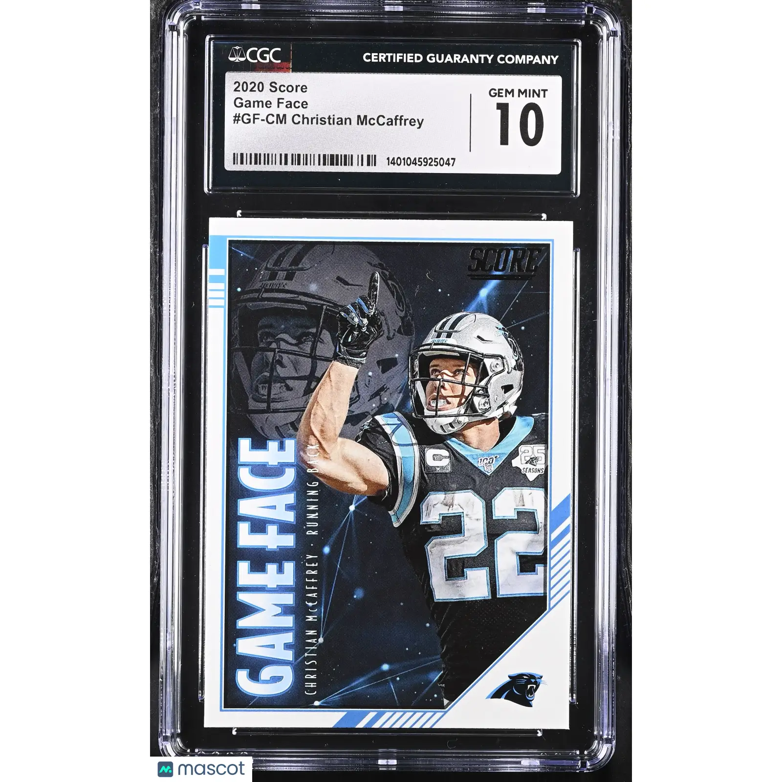 Christian McCaffrey CGC 2020 Score #GF CM Game Face Football 10