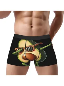 Funny Dabbing Avocado Boxers, Cool Sunglasses Guacamole Fruit, Humor Gag Gift for Him