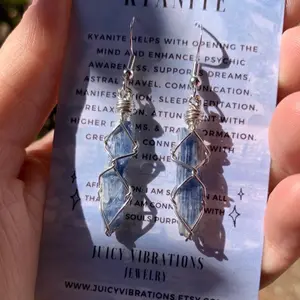 Raw Kyanite Blade Earrings, Natural Crystal Earrings, Dangle Crystal Earrings, kyanite earrings, blue kyanite jewelry, dangly earrings, gift