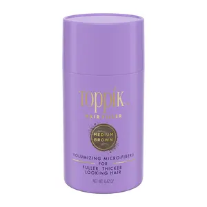 Toppik Hair Building Fibers - Medium Brown, 0.42 oz / 12.5g | Volumizing Micro-Fibers for Instant Fuller, Thicker Looking Hair