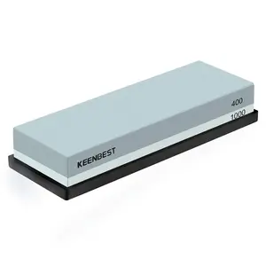 Actual Grit Premium Material Sharpening Stone 2 Side 400 1000 Whetstone Set Kitchen Knife Sharpener Stone Wet Stones for Sharping Knives Kit with Non-slip Rubber Base