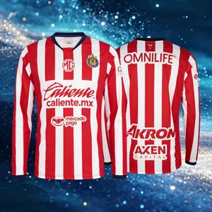 24 25 Mexico Chivas de Guadalajara Home Long Sleeve Soccer Jersey Fans Version Breathable LIGA MX