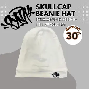 SynaWorld Knitted Skull Hat Men's Casual Beanie Hat with Embroidery Print, Syna Beanie Hat Men Women Paragraph Quality hat Y2k