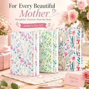 CAGIE Floral Vegan Leather Journal A5 Lined Notebook 320 Pages College Ruled for Writing Bible Study Daily Reflection Diary Mother’s Day Gift for Mom Daughter Teacher Women