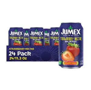 Jumex Strawberry Juice Nectar - Made with Strawberry Puree - Fresh Fruit Puree & Fruit Juice Concentrate for Smoothie Mix, Cocktail Mixers & Kids Drinks & Beverages - 11.3oz, 24 Pack Canned Drinks