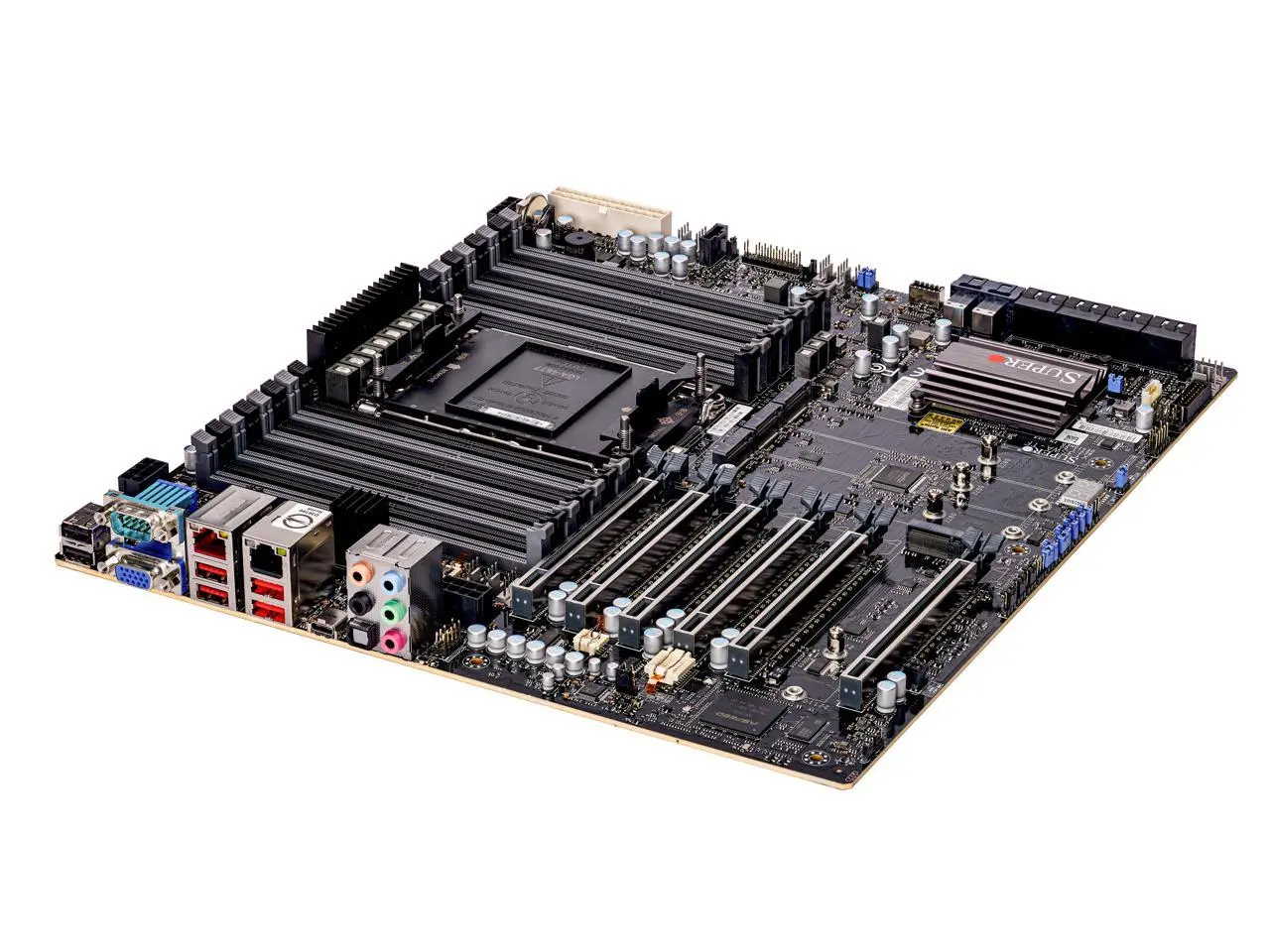 Supermicro X13SWA-TF Motherboard, Intel Xeon W-3400 series and Xeon W-2400 series processors,  Up to 4TB/2TB 3DS ECC RDIMM, 1TB/512GB ECC RDIMM; DDR5-4800MT/s(1DPC)/ 4400MT/s(2DPC) Intel W790.