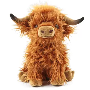 Summer Highland Cow Plush Toy, Simulation Stuffed Toy, Fluffy Toy, Animals Decoration Toy, Cute Stocking Stuffers