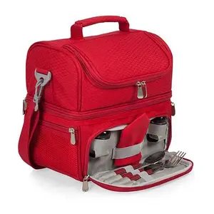 Picnic Time Pranzo Lunch Cooler Bag, (Red)
