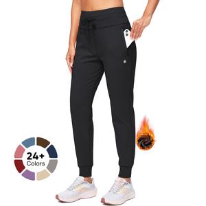 G Gradual Women's High-Waist Fleece-Lined Water-Resistant Joggers, Women Workout Clothes, Sports Pants with Drawstring, Tapered Sweatpants, Zipper Pockets for Running, Athletic Casualwear, Streetwear Joggers Winter Warm Wear