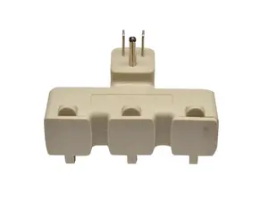 Go Green Power Power 3 Outlet Tri Tap Adapter with Covers Beige GG-03431BE