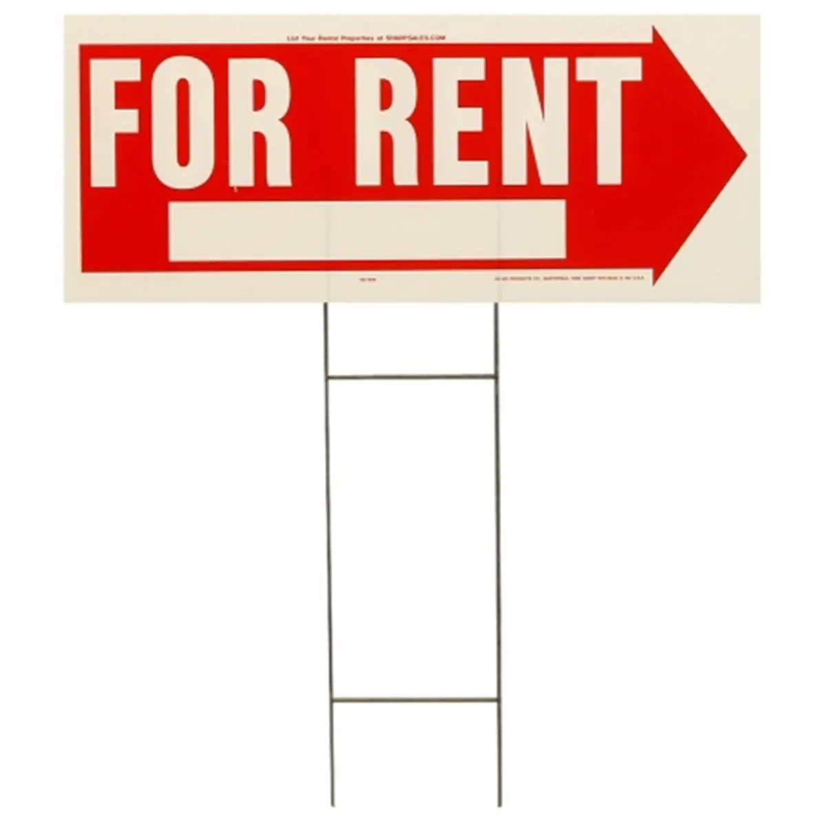 Hy-ko RS-806 10 in. x 24 in. Red & White For Rent Decor Sign