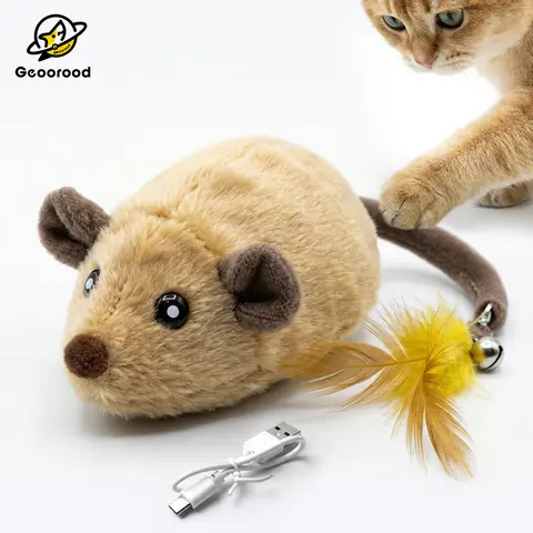 Geoorood USB Rechargeable Cat Toy (5V/1A Adapter Required, Not Included) – Random Movement Mouse Toy for Indoor Cats#DealsforYouDays #SummerWins