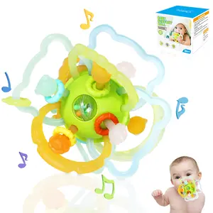 Orzbow Rattle & Sensory Teething Toys for Baby, Montessori Teethers Toys for Babies 3-12 Months, Infant Teething Relief Chew Toys, Stimulating Little Minds & Hands with Educational Toys for Toddlers