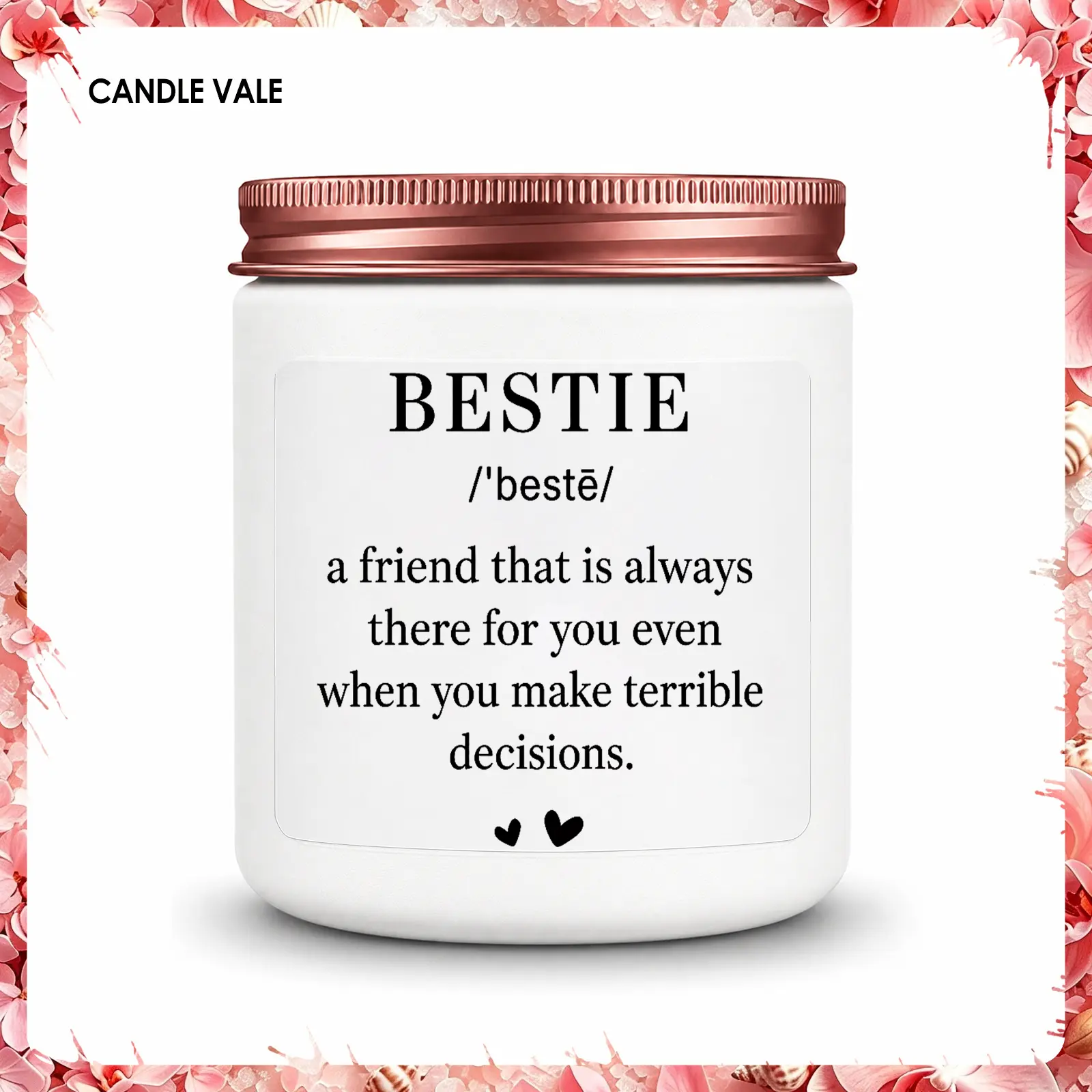 1Pc Geometric Aromatherapy Soy Candle with Wick, Bestie-Scented 3.94x2.95" Natural Wax Candle, 1-Piece Hand-Poured Home Decor Fragrance, Funny Friendship Gift for Best Friend (30-50 Hours Burn Time)