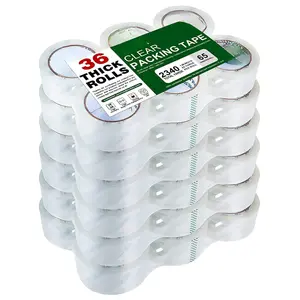 Heavy-duty clear packing tape, 36 rolls, 65 yards each (2340 total yards), 1.88 inches wide—perfect for shipping, moving, and sealing!