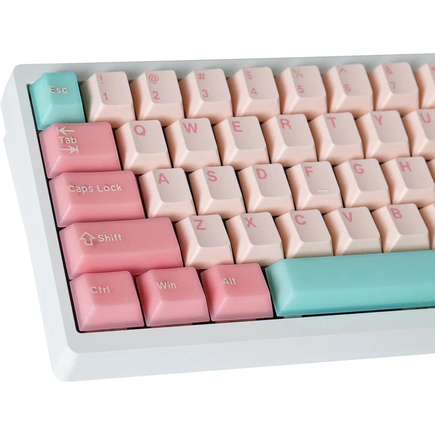 Semi-Transparent Jade Keycaps, Double Shot PBT&PC Keyboard Jelly Key caps 163  Cherry Profile Keycap Set for 60%/65%/75%/TKL/96%/ &UK Layout  Mechanical Keyboard, Circus